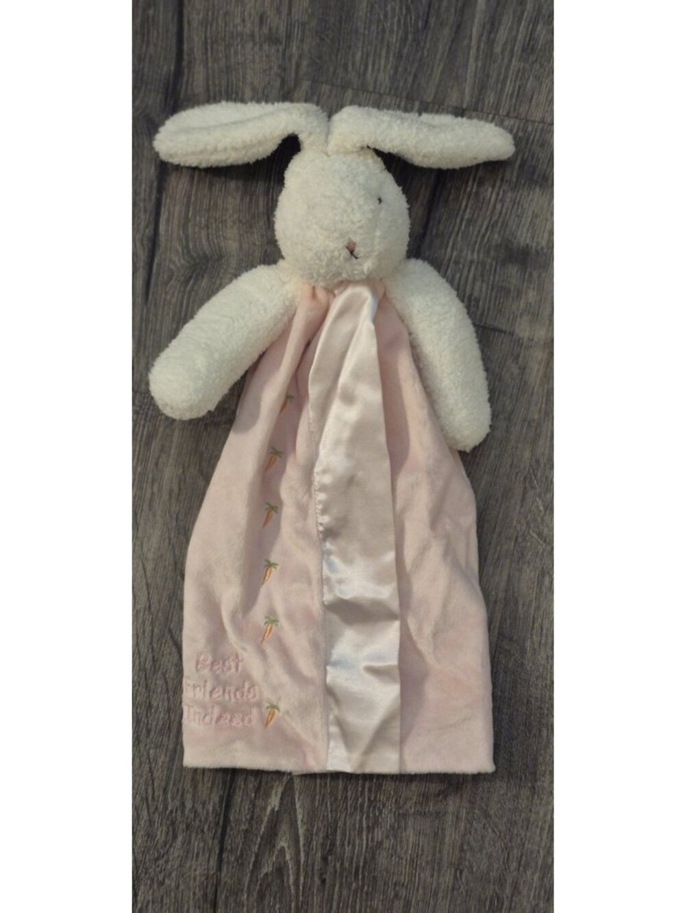 Bunnies by the Bay Pink Bunny Security Blanket Lovey Lovie 14"